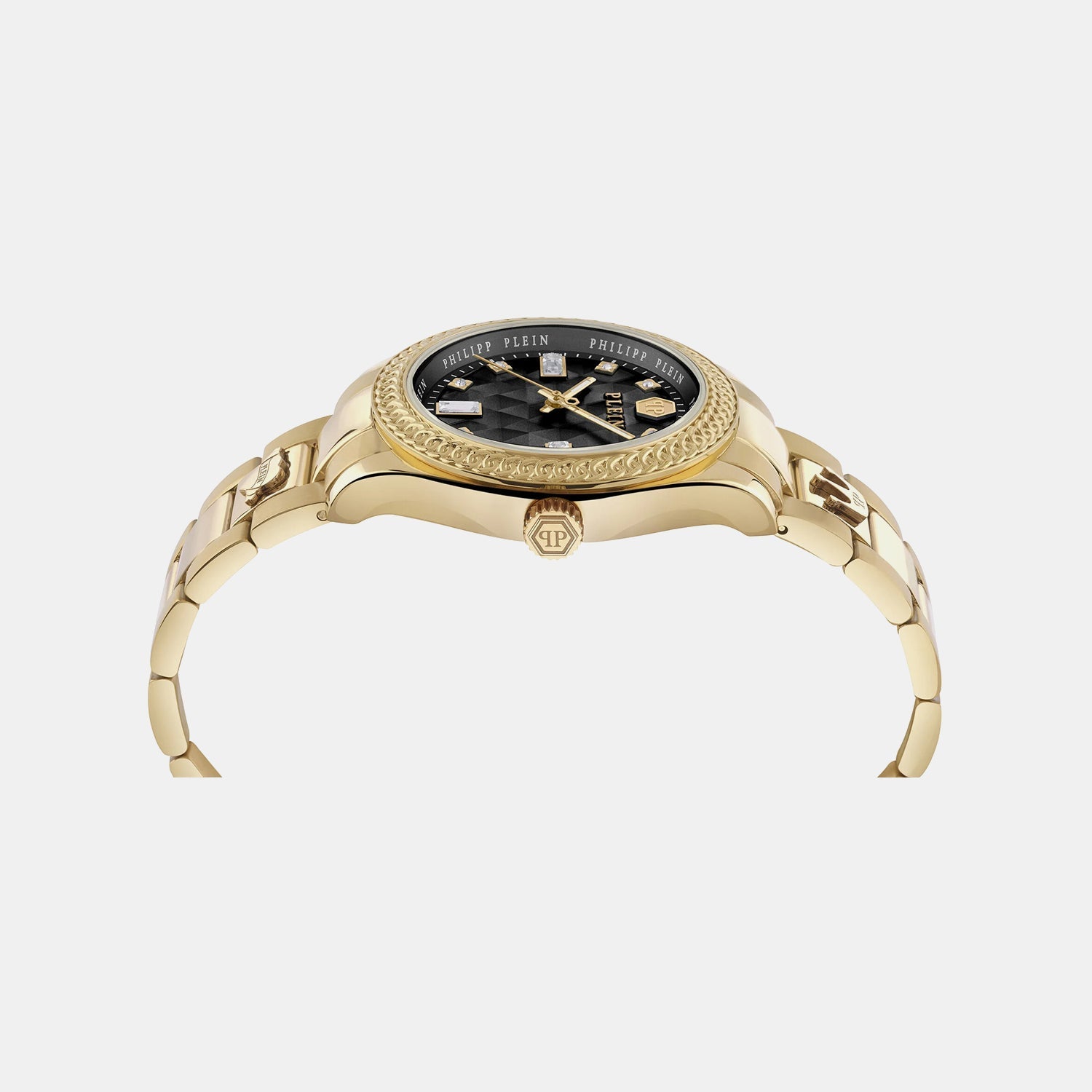 Philipp Plein Cda-Queen 38Mm-Pw Women Quartz Black Dial Analog Stainless Steel Watch Pwcda0624
