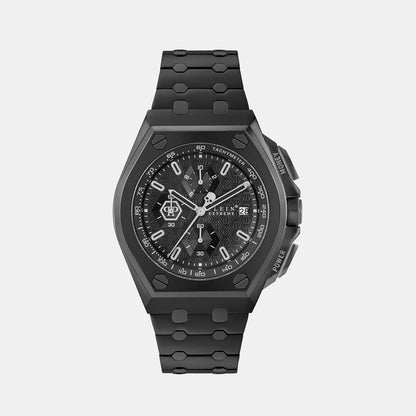 Philipp Plein Hyper $Port Men Quartz Black Dial Chronograph Stainless Steel Watch Pwgaa0821