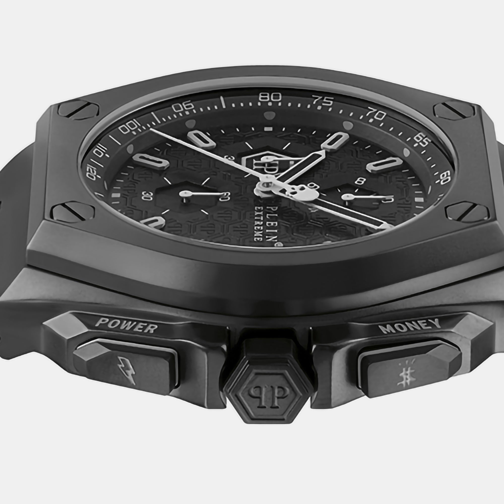 Philipp Plein Hyper $Port Men Quartz Black Dial Chronograph Stainless Steel Watch Pwgaa0821