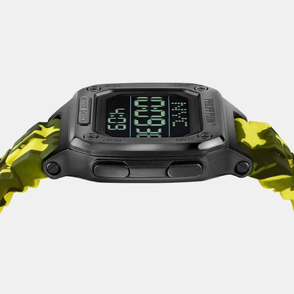 Philipp Plein Haa - Hyper Shock 44Mm Unisex Quartz Black Dial Digital Silicone Watch Pwhaa1722