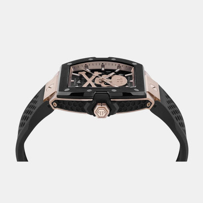 Philipp Plein Men Automatic Black Dial Analog Silicone Watch PWJFA0225
