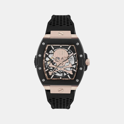 Philipp Plein Men Automatic Black Dial Analog Silicone Watch Pwjfa0225