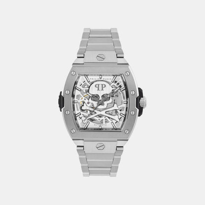 Philipp Plein Jfa-The Skeleton Restyle Men Quartz Silver Dial Analog Stainless Steel Watch Pwjfa0425