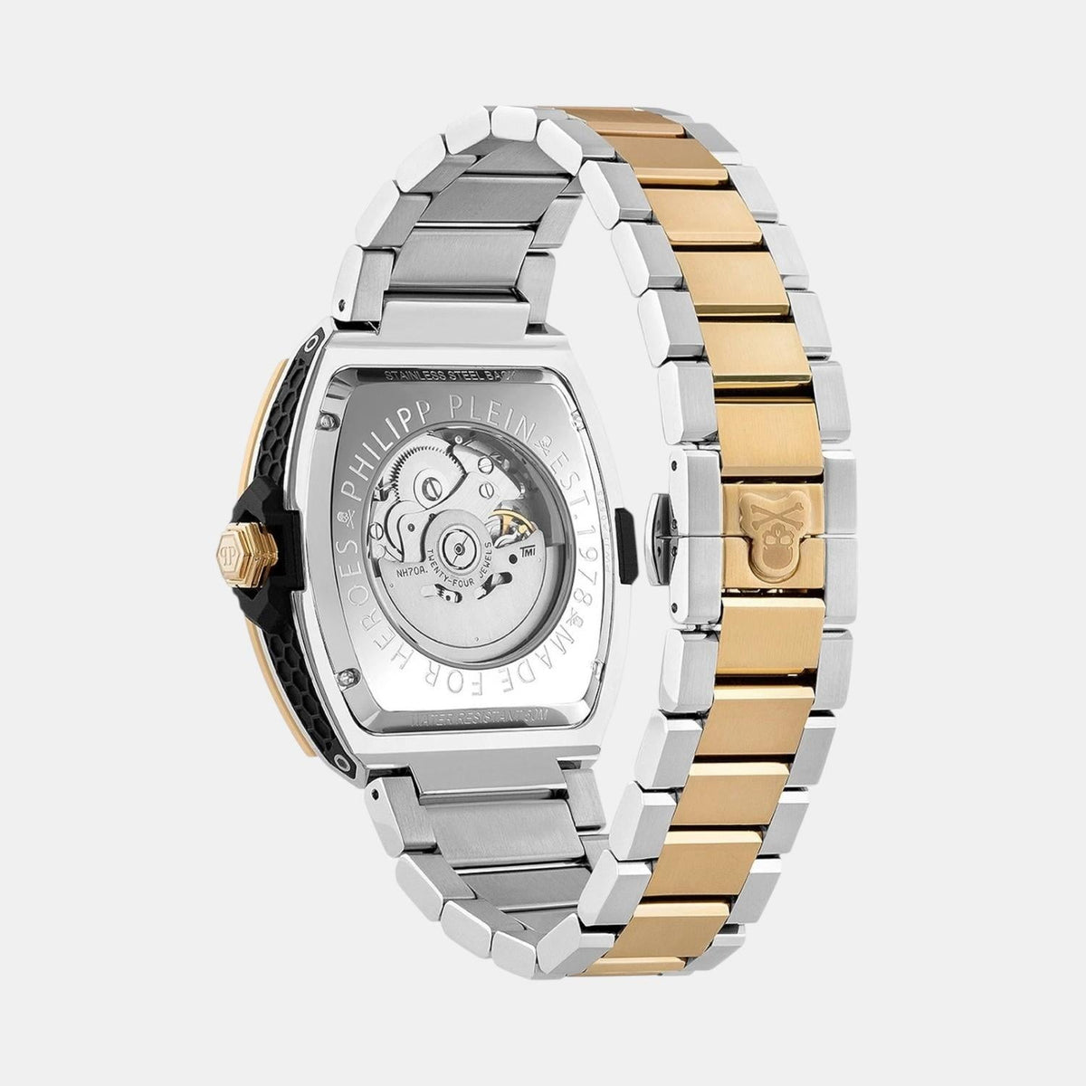 Philipp Plein Men Automatic Silver Dial Analog Stainless Steel Watch PWJFA0525