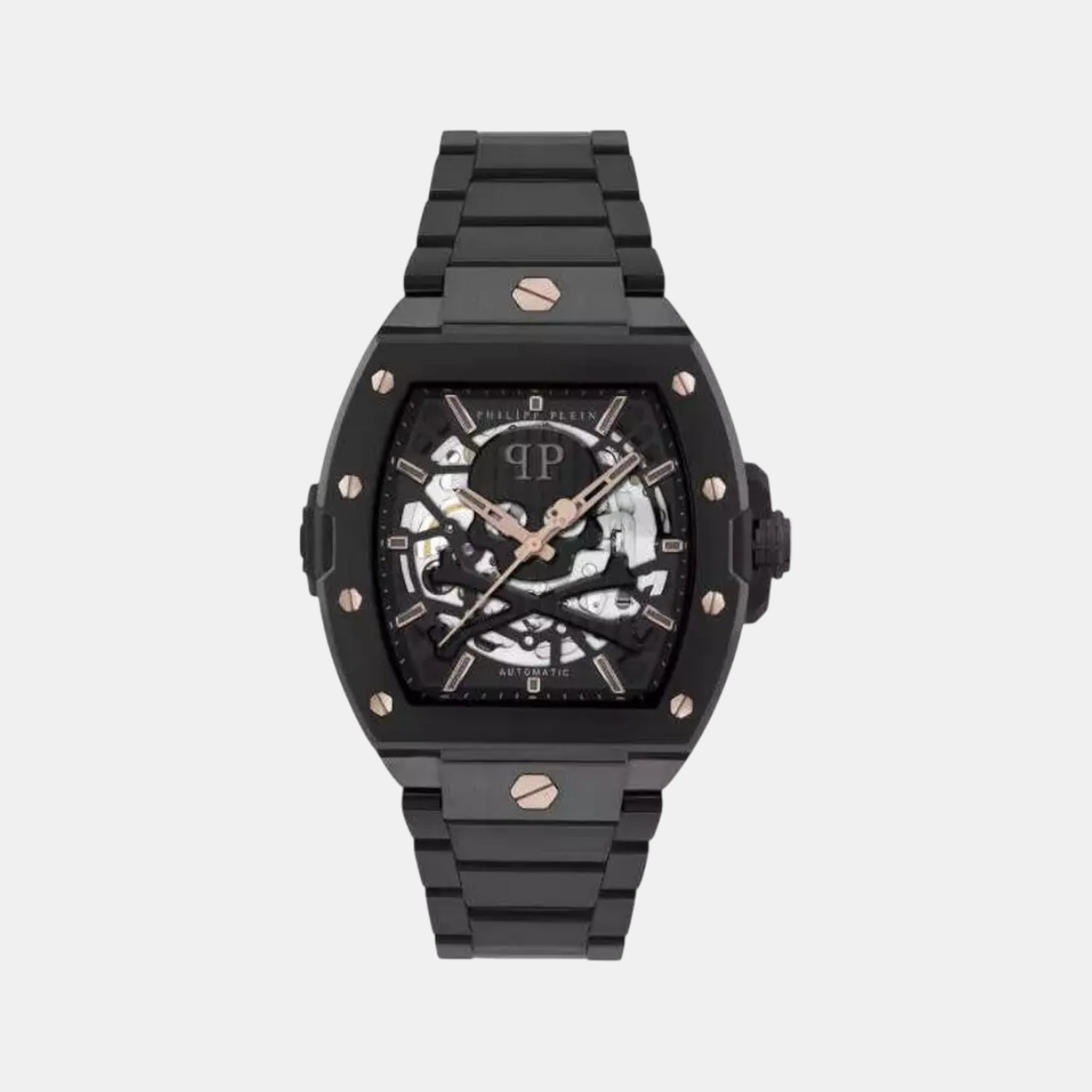 Philipp Plein Men Automatic Black Dial Analog Stainless Steel Watch Pwjfa0725