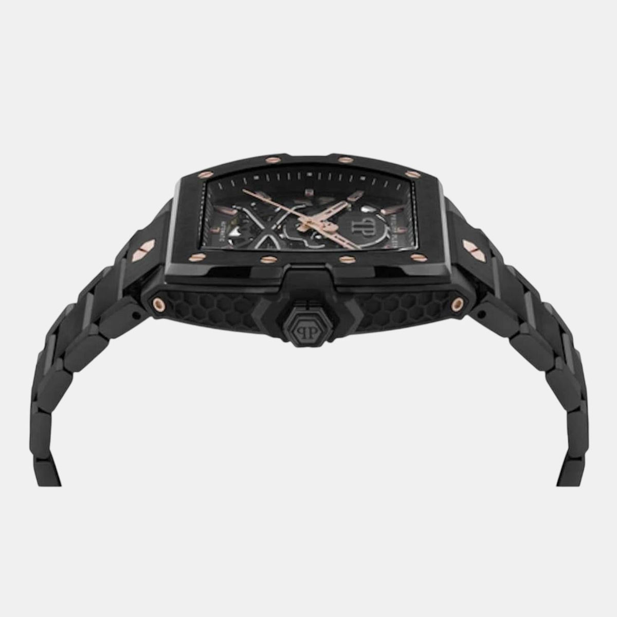 Philipp Plein Men Automatic Black Dial Analog Stainless Steel Watch PWJFA0725