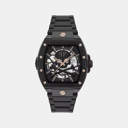 Philipp Plein Men Automatic Black Dial Analog Stainless Steel Watch Pwjfa0725