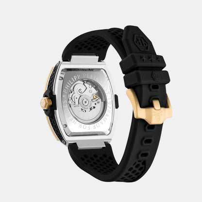 Philipp Plein Men Automatic Silver Dial Analog Silicone Watch PWJFA0825