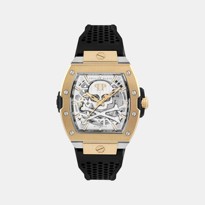 Philipp Plein Men Automatic Silver Dial Analog Silicone Watch Pwjfa0825