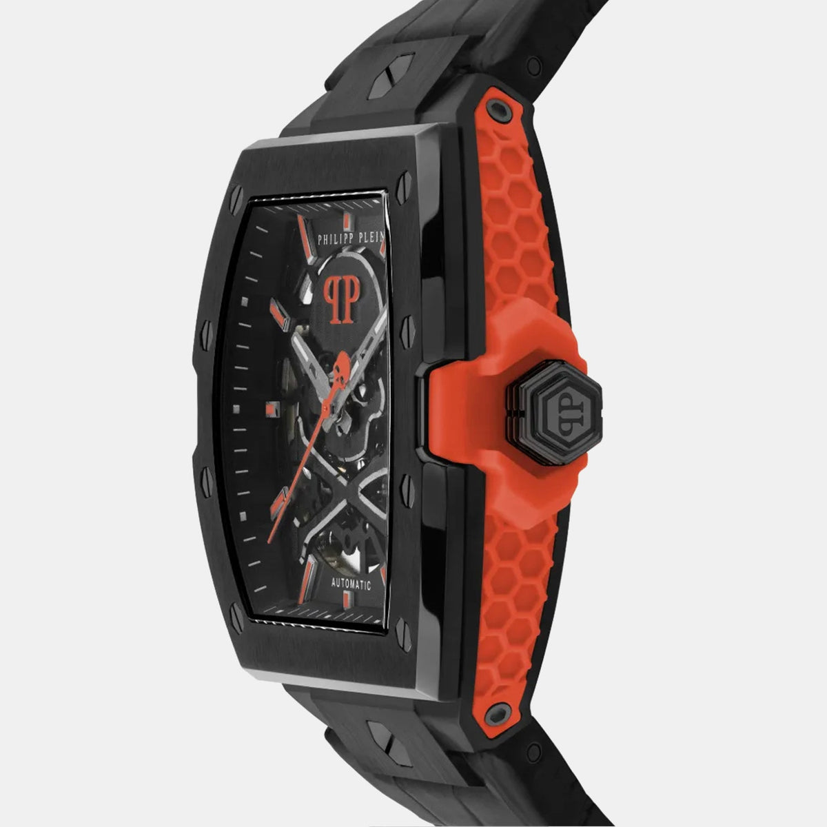 Philipp Plein Men Automatic Black Dial Analog Leather Watch PWJFA1326