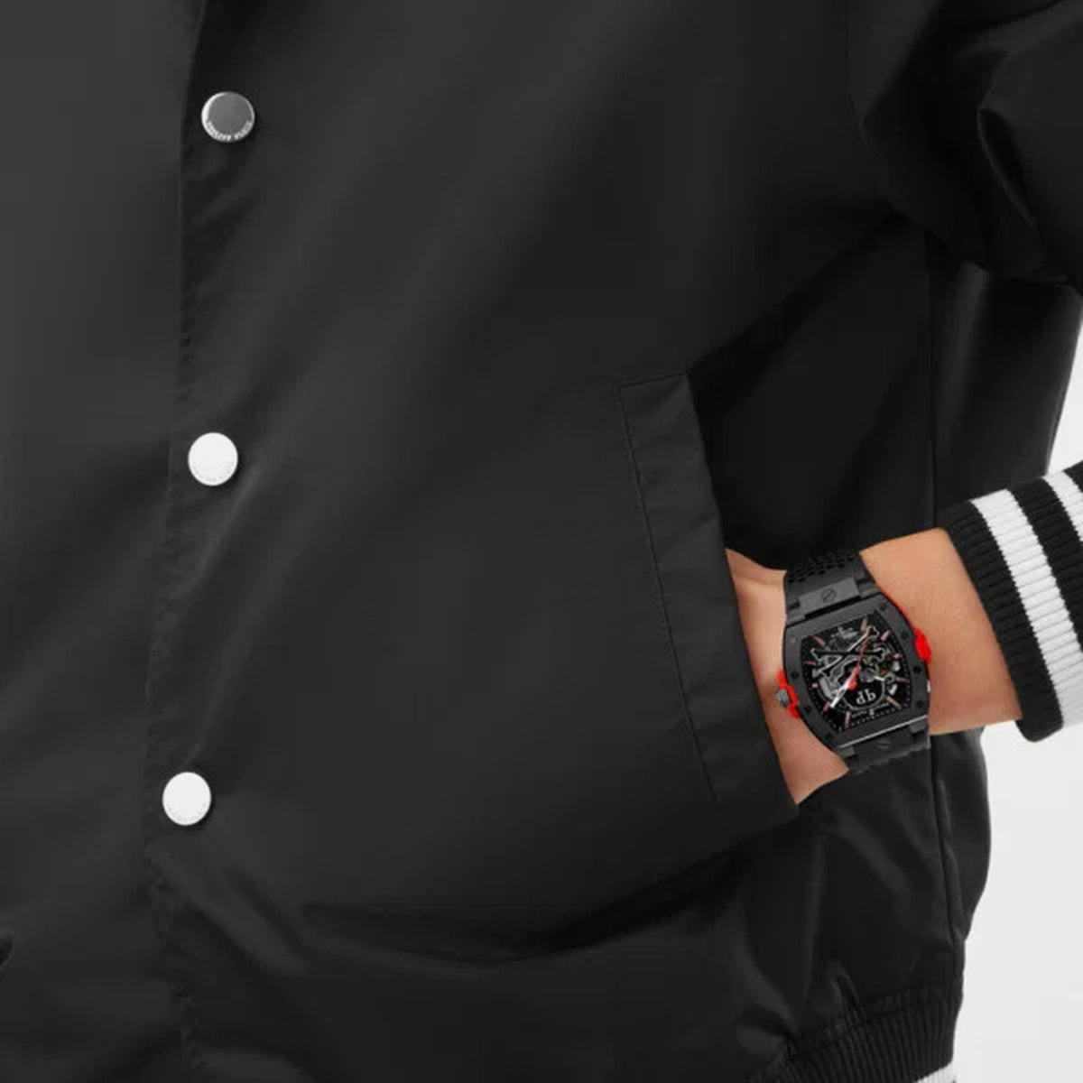 Philipp Plein Men Automatic Black Dial Analog Silicone Watch PWJFA1626