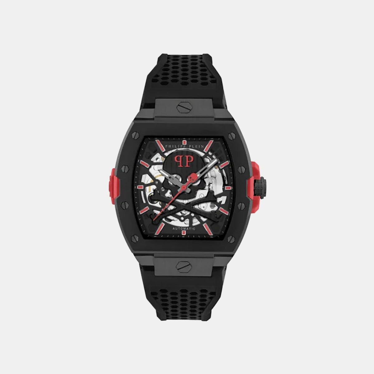 Philipp Plein Men Automatic Black Dial Analog Silicone Watch PWJFA1626