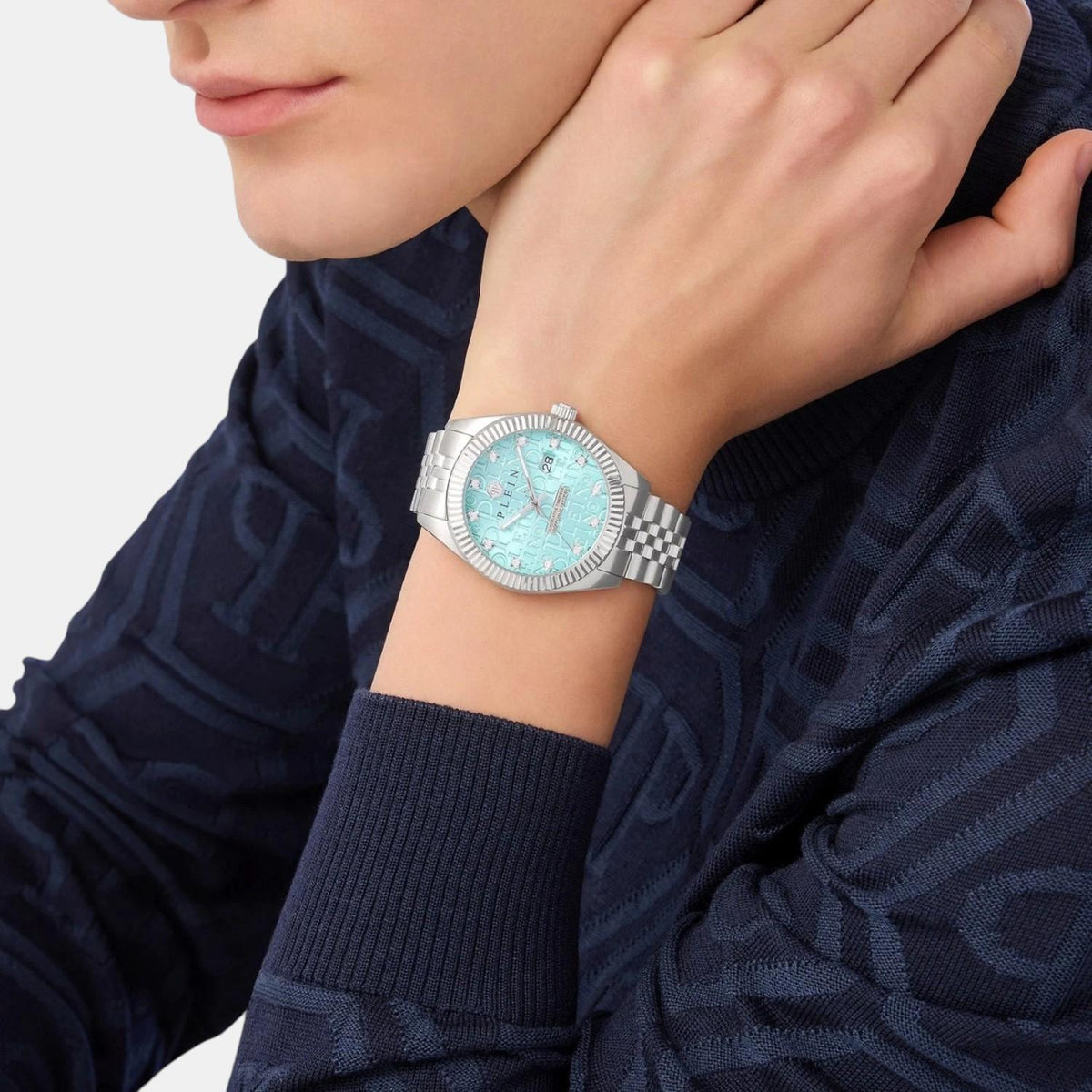 Philipp Plein Men Quartz Blue Dial Analog Stainless Steel Watch PWMFA0225