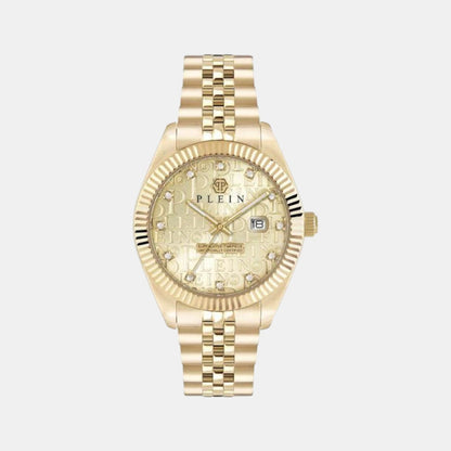Philipp Plein Men Quartz Gold Dial Analog Stainless Steel Watch Pwmfa0525