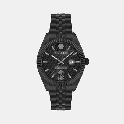 Philipp Plein Superlative Men Quartz Black Dial Analog Stainless Steel Watch Pwmfa1125