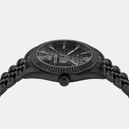 Philipp Plein Superlative Men Quartz Black Dial Analog Stainless Steel Watch Pwmfa1125