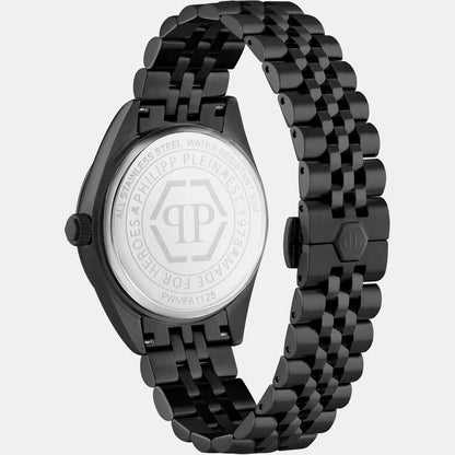 Philipp Plein Superlative Men Quartz Black Dial Analog Stainless Steel Watch PWMFA1125