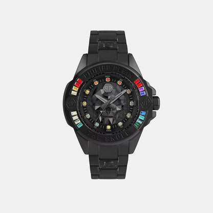 Philipp Plein Naa - The Skull 41Mm Unisex Quartz Black Dial Analog Stainless Steel Watch Pwnaa0522