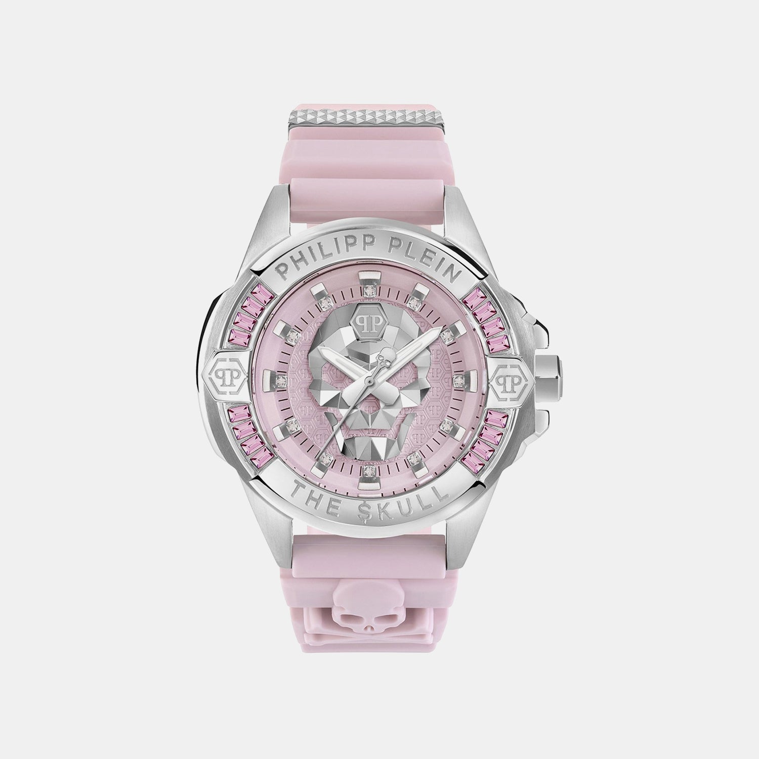 Philipp Plein Women Quartz Pink Dial Analog Silicone Watch Pwnaa1123