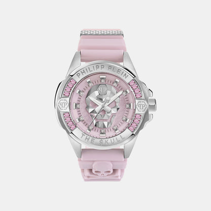 Philipp Plein Women Quartz Pink Dial Analog Silicone Watch Pwnaa1123