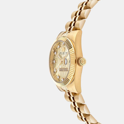 Philipp Plein Women Quartz Champagne Dial Analog Stainless Steel Watch Pwnfa0525