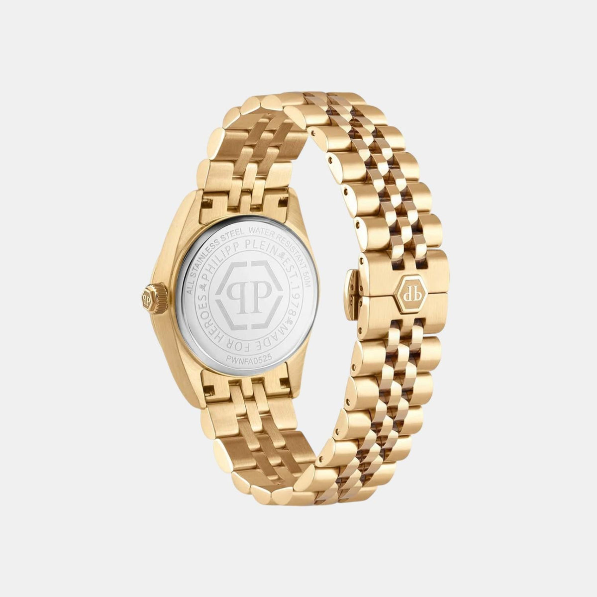 Philipp Plein Women Quartz Champagne Dial Analog Stainless Steel Watch PWNFA0525