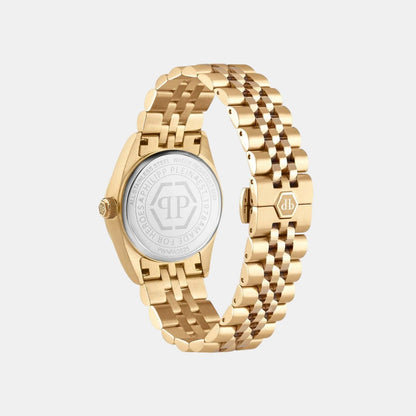 Philipp Plein Women Quartz Champagne Dial Analog Stainless Steel Watch PWNFA0525