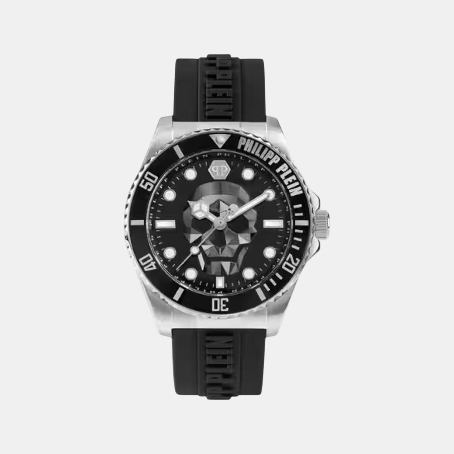 Philipp Plein Men Quartz Black Dial Analog Silicone Watch Pwoaa0122