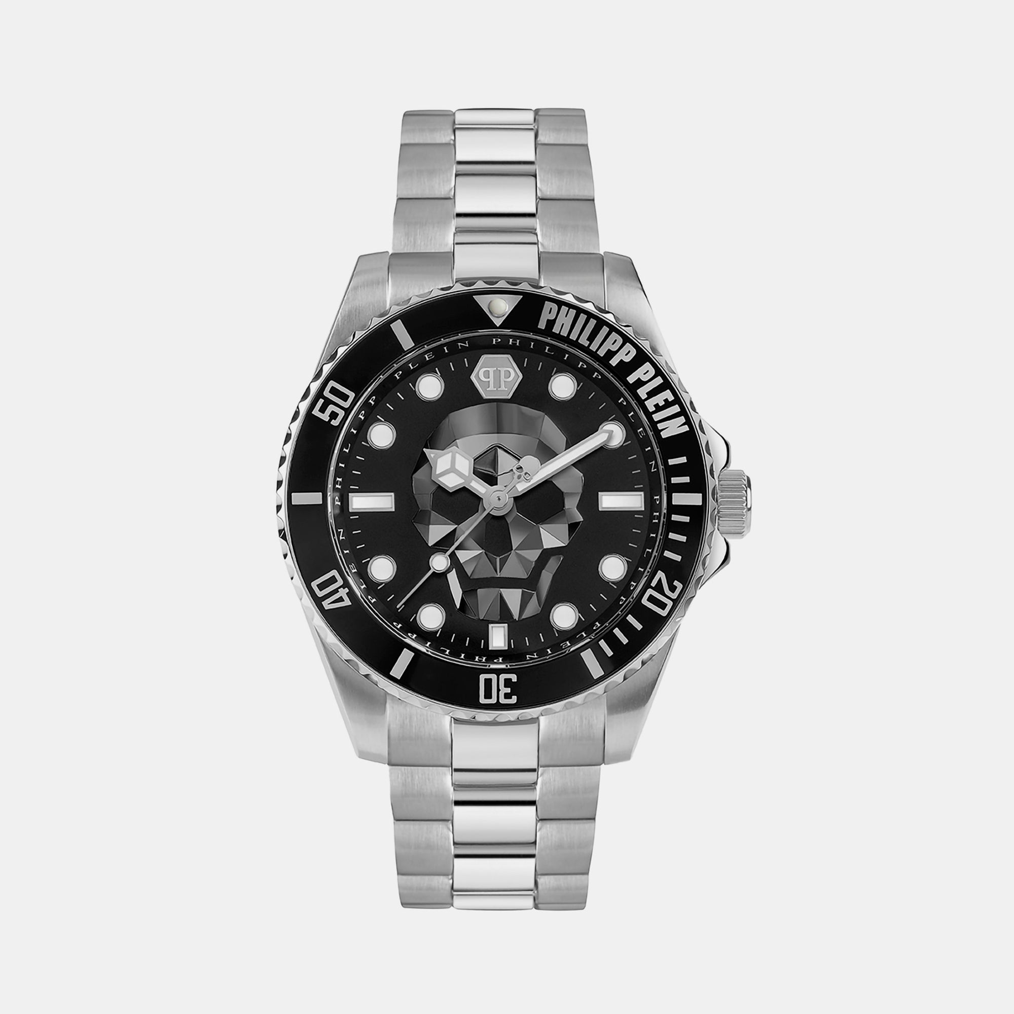 Philipp Plein Men Quartz Black Dial Analog Stainless Steel Watch Pwoaa0522