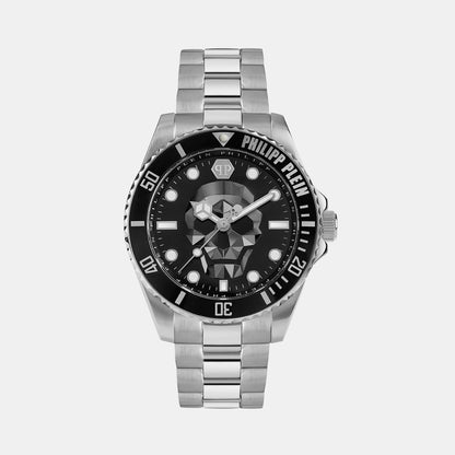Philipp Plein Men Quartz Black Dial Analog Stainless Steel Watch Pwoaa0522