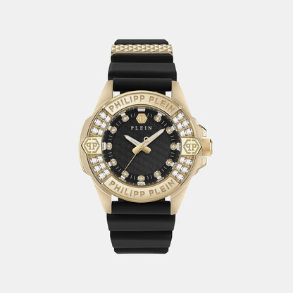 Philipp Plein Ofa-The Skull 38Mm Women Quartz Black Dial Analog Silicone Watch Pwofa0225