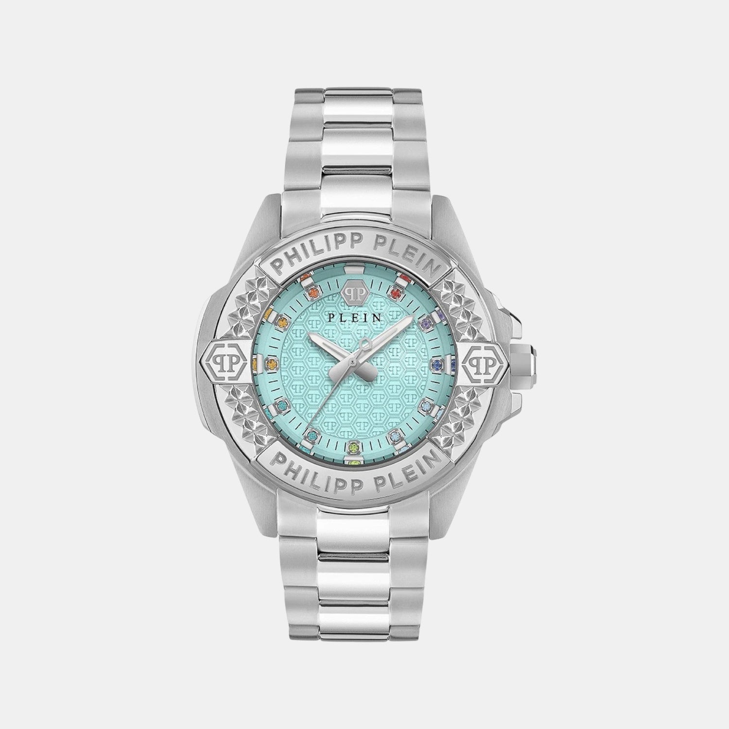 Philipp Plein Women Quartz Turquoise Dial Analog Stainless Steel Watch Pwofa0425