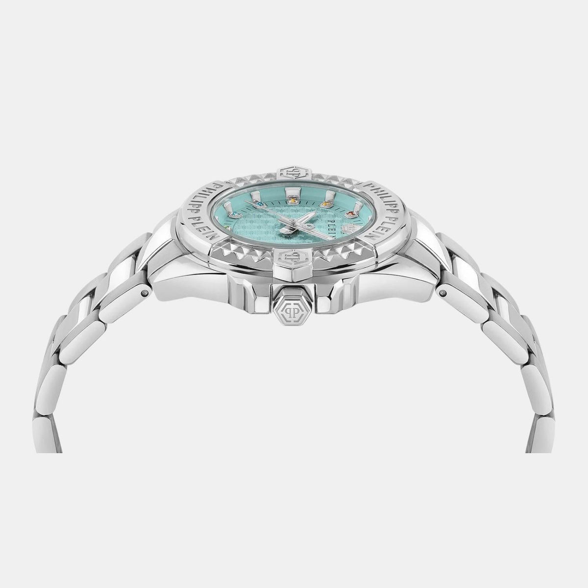 Philipp Plein Women Quartz Turquoise Dial Analog Stainless Steel Watch PWOFA0425