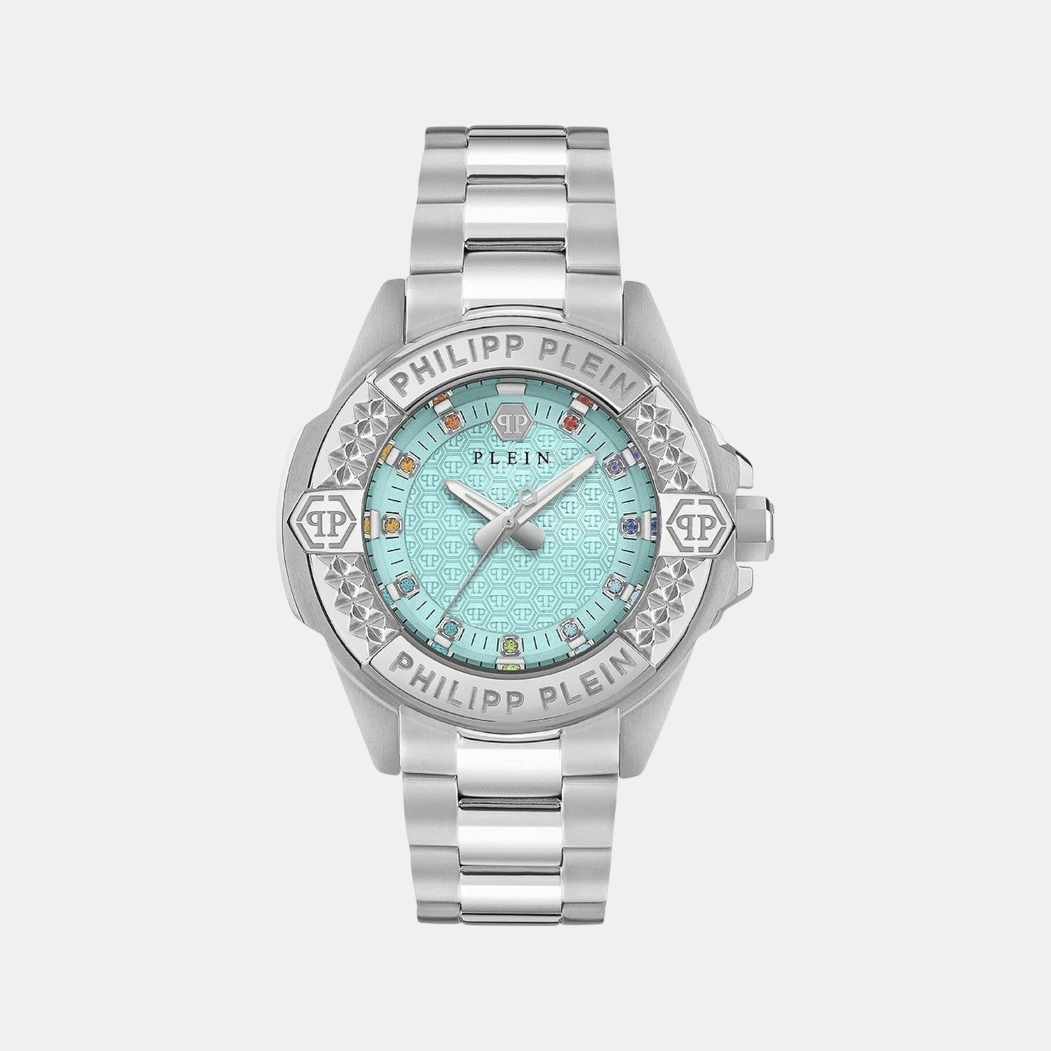 Philipp Plein Women Quartz Turquoise Dial Analog Stainless Steel Watch Pwofa0425