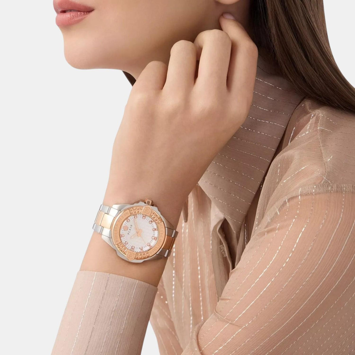 Philipp Plein Women Quartz White Dial Analog Stainless Steel Watch PWOFA0525