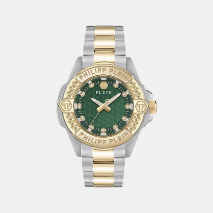 Philipp Plein Women Quartz Green Dial Analog Stainless Steel Watch Pwofa0625