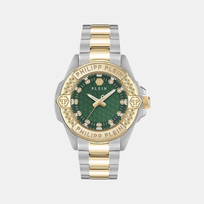 Philipp Plein Women Quartz Green Dial Analog Stainless Steel Watch Pwofa0625