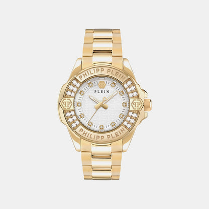 Philipp Plein Ofa-The Skull 38Mm Women Quartz White Dial Analog Stainless Steel Watch Pwofa0725