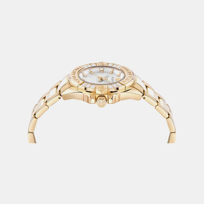Philipp Plein Ofa-The Skull 38Mm Women Quartz White Dial Analog Stainless Steel Watch Pwofa0725