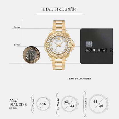 Philipp Plein Ofa-the Skull Women Quartz White Dial Analog Stainless Steel Watch PWOFA0725
