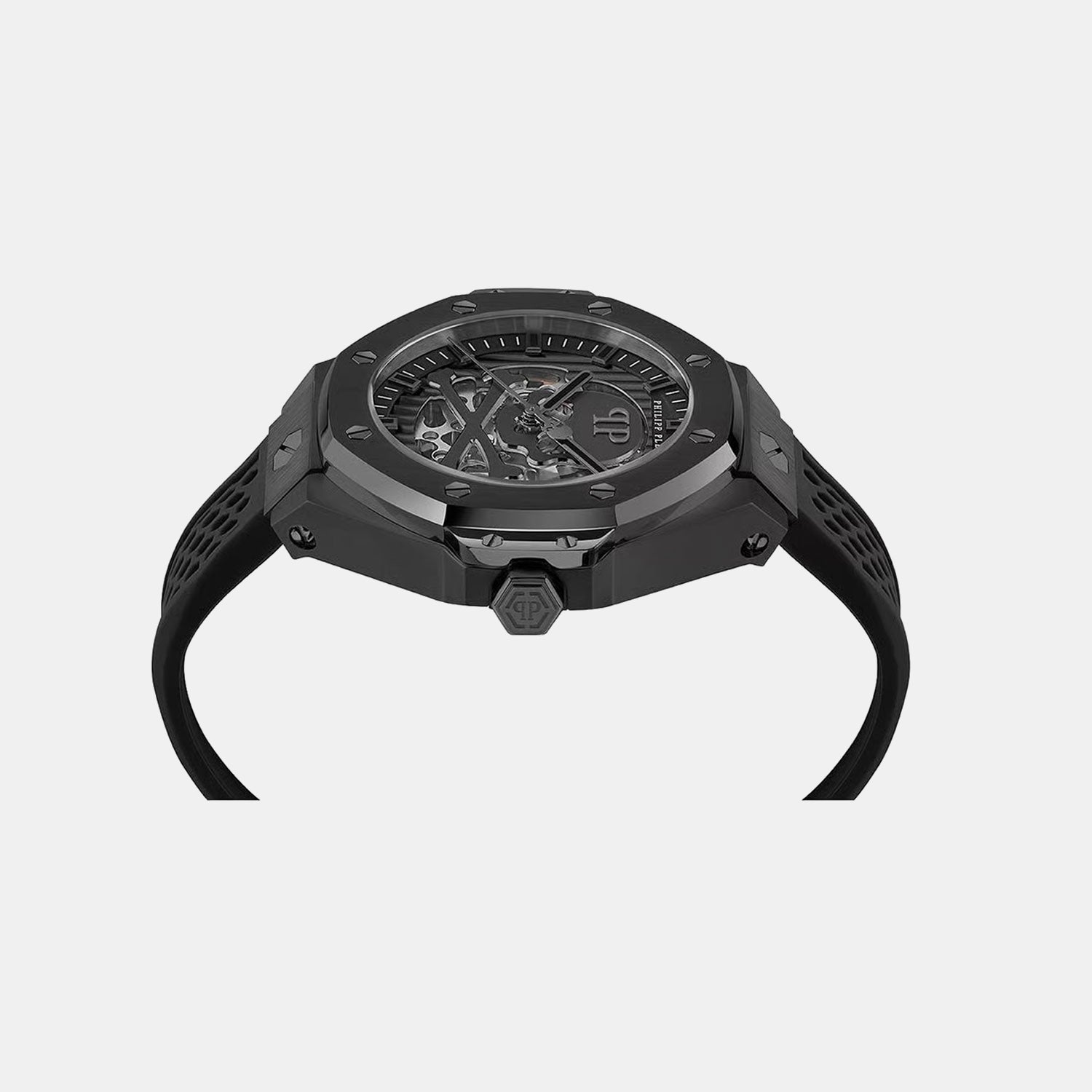 Philipp Plein Pfa-Hexar Automatic-Pw Men Automatic Black Dial Analog Silicone Watch Pwpfa0924