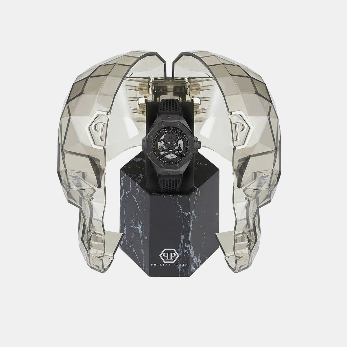 Philipp Plein Pfa-Hexar Automatic-Pw Men Automatic Black Dial Analog Silicone Watch PWPFA0924