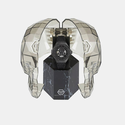 Philipp Plein Pfa-Hexar Automatic-Pw Men Automatic Black Dial Analog Silicone Watch PWPFA0924