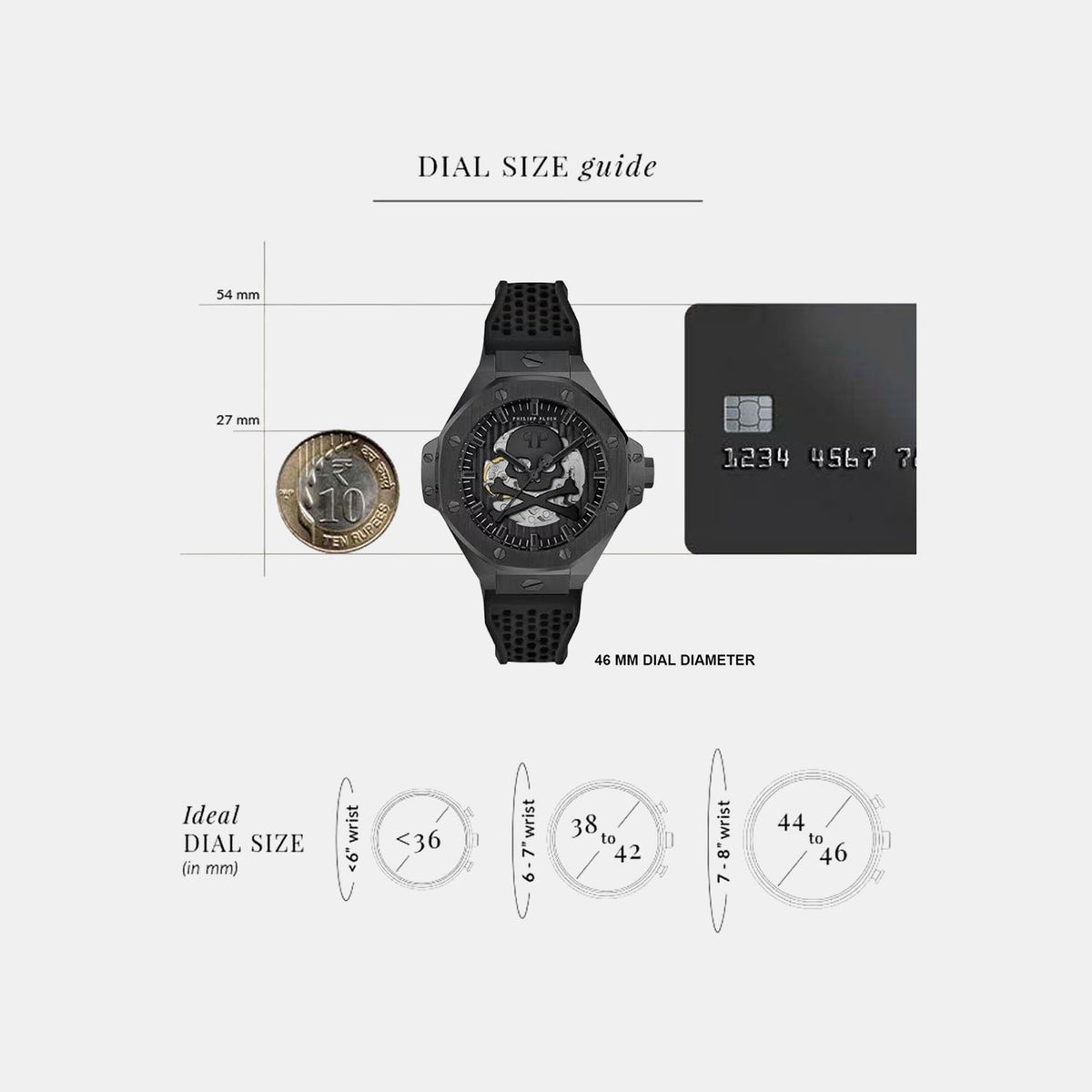 Philipp Plein Pfa-Hexar Automatic-Pw Men Automatic Black Dial Analog Silicone Watch PWPFA0924