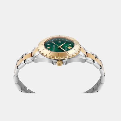Philipp Plein Women Quartz Green Dial Analog Stainless Steel Watch PWPOA0724