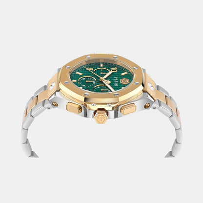 Philipp Plein Men Quartz Green Dial Analog Stainless Steel Watch PWPRA0324