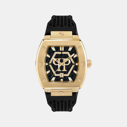Philipp Plein Men Quartz Black Dial Analog Silicone Watch Pwpua0424