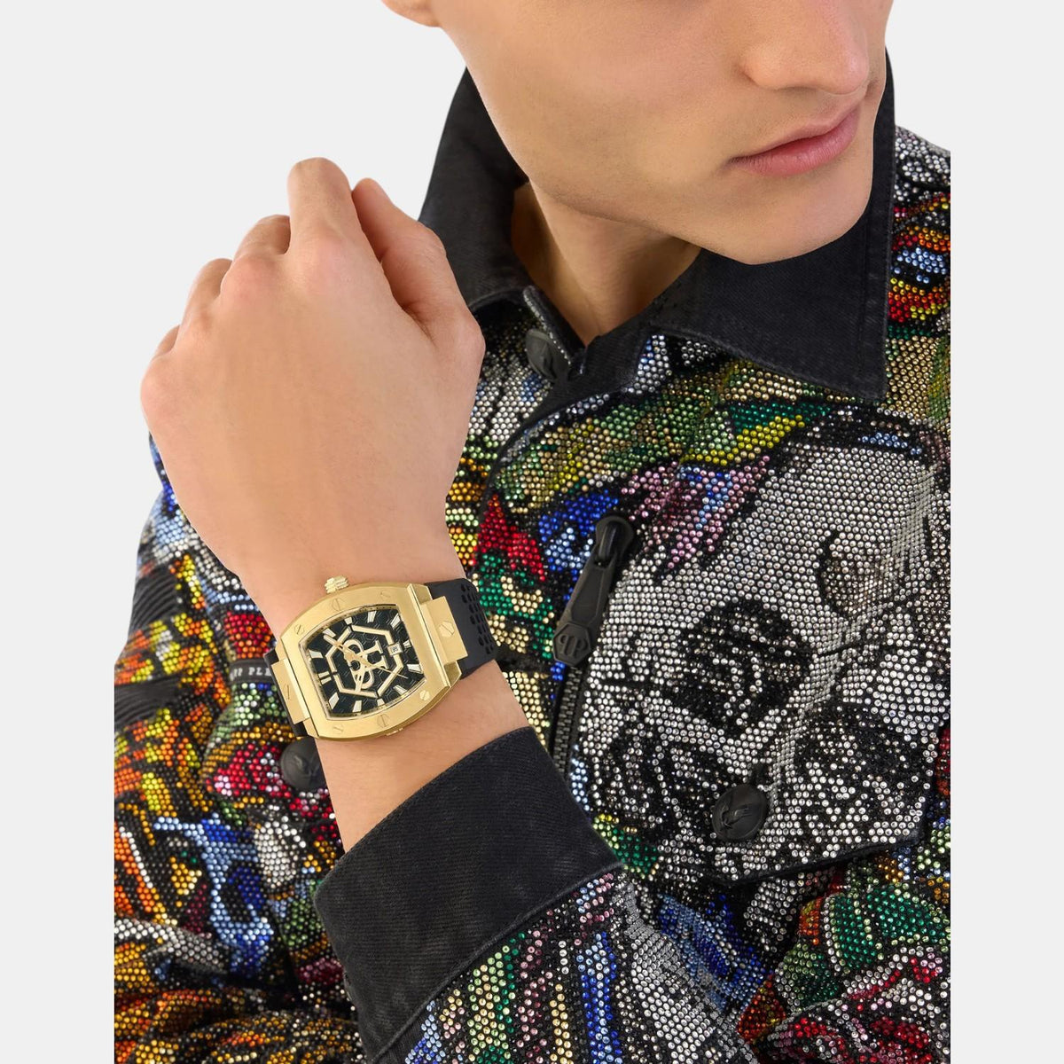 Philipp Plein Men Quartz Black Dial Analog Silicone Watch PWPUA0424