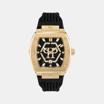 Philipp Plein Men Quartz Black Dial Analog Silicone Watch Pwpua0424