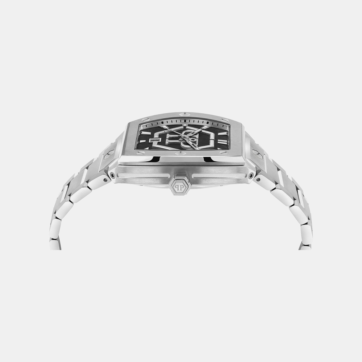 Philipp Plein Hexagon Phantom Men Quartz Black Dial Analog Stainless Steel Watch Pwpua0725